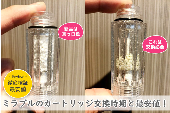 ミラブルのカートリッジ交換目安とは
