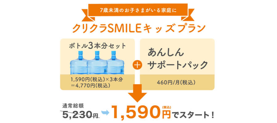 お試しできるウォーターサーバー｜ママパパ向けプランのクリクラスマイルキッズ