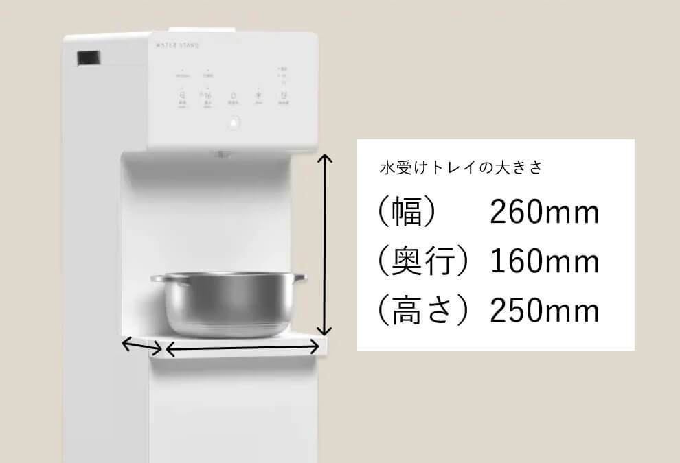 ピュアライフの水受けトレイの大きさ・寸法